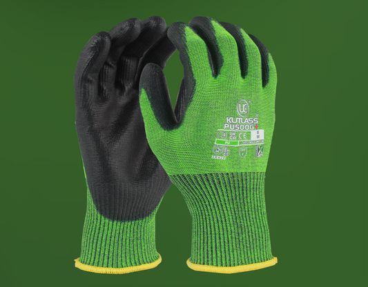 Kutlass® PU500G+ - Premium Green ISO Cut E with XREY Yarn, PU Coating